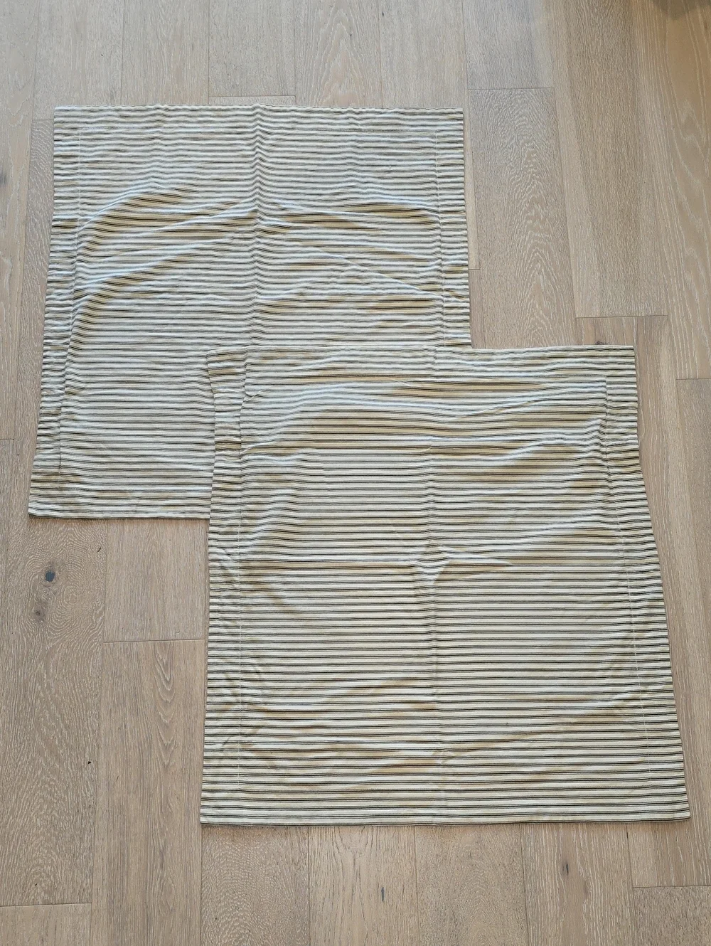 2 Pottery Barn Euro Cotton Shams Cream And Taupe